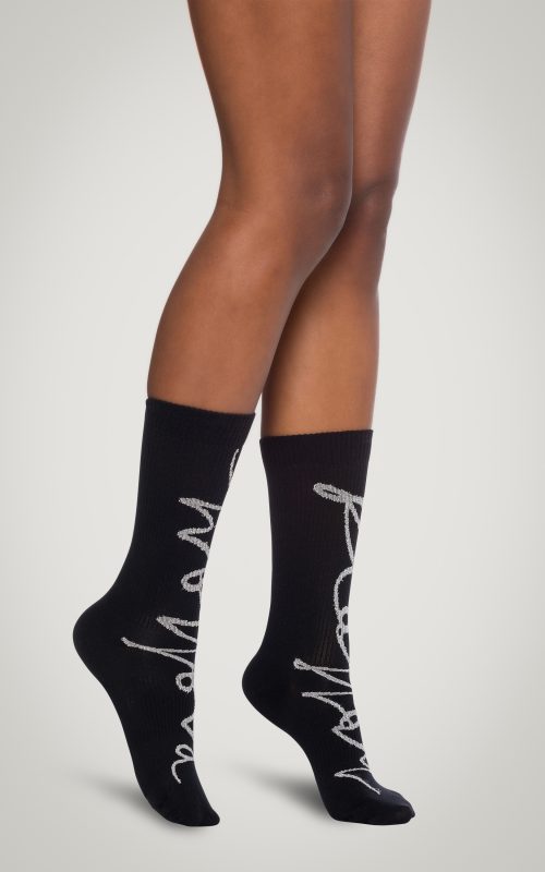 Lurex Logo Script Socks