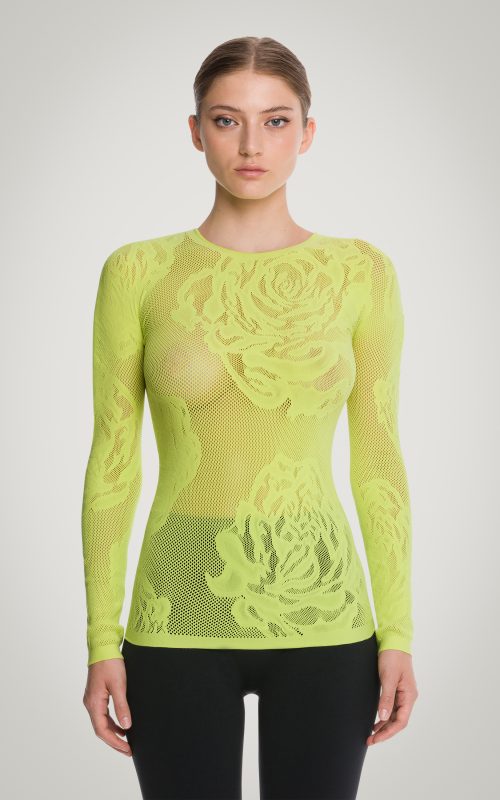 Net Roses Top Long Sleeves